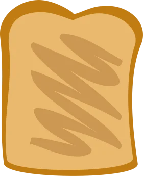 Minimalist Golden-Brown Toast Slice Clipart with Warm Textured Spread