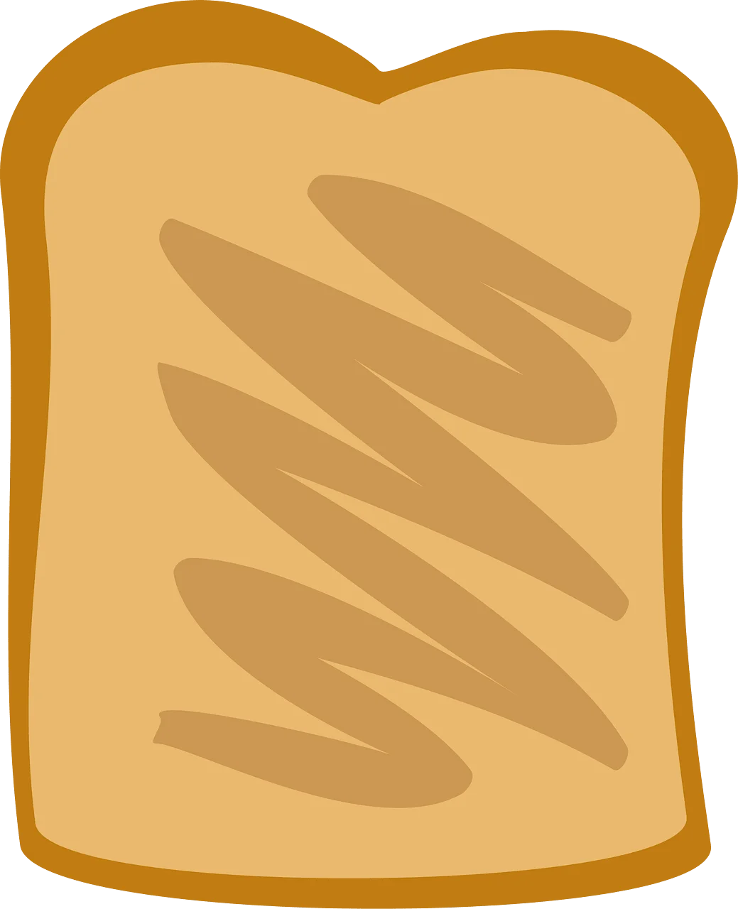 Minimalist Golden-Brown Toast Slice Clipart with Warm Textured Spread