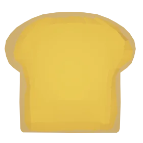 Minimalist Yellow Bread Slice Clipart with Soft Rounded Edges
