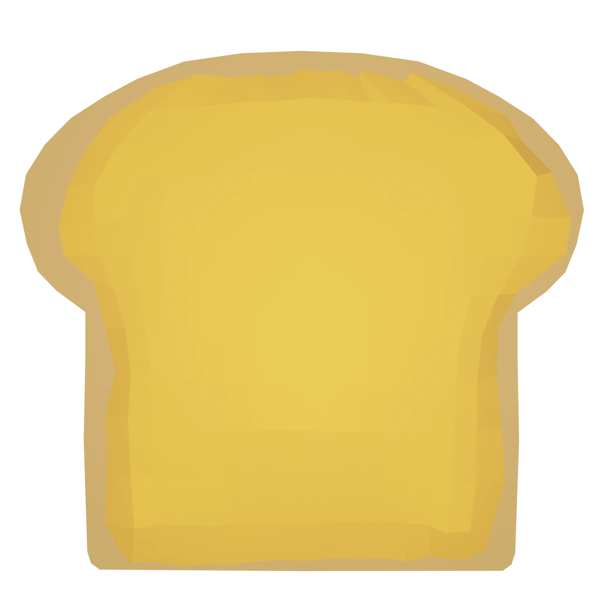 Minimalist Yellow Bread Slice Clipart with Soft Rounded Edges