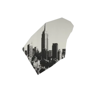 Monochromatic New York City Skyline Architectural Clipart Silhouette Design