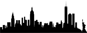 New York City Skyline Silhouette Clipart - Iconic Urban Landscape Outline