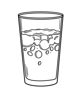 Refreshing Bubbling Beverage Glass Clipart with Effervescent Liquid Design