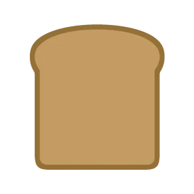 Simple Golden Brown Bread Slice Minimalist Toast Clipart Illustration