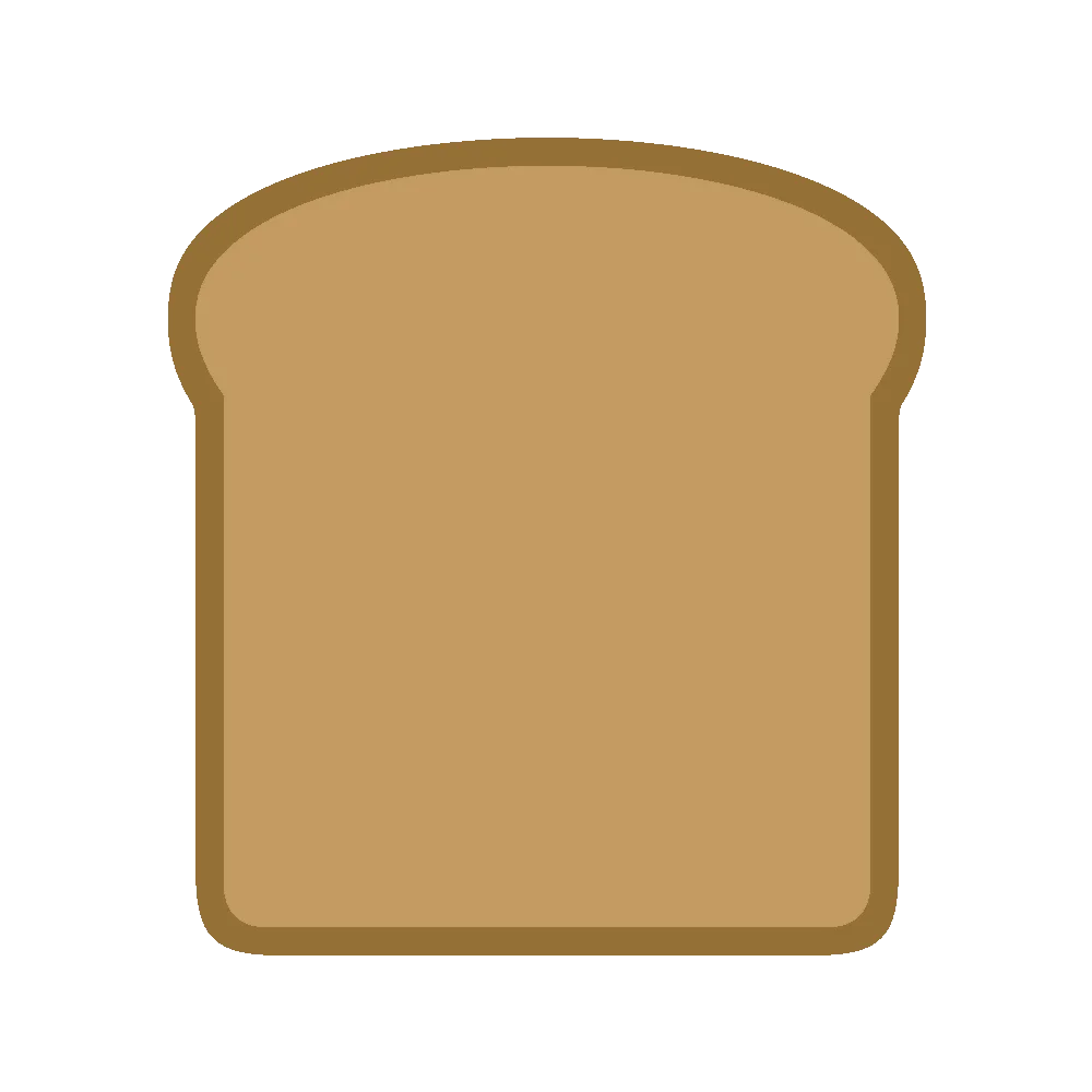 Simple Golden Brown Bread Slice Minimalist Toast Clipart Illustration