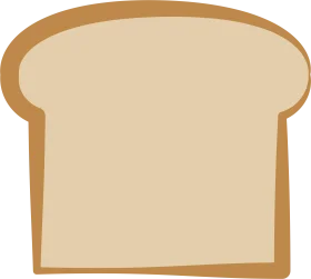 Simple Golden Brown Slice of Bread Clipart Illustration for Breakfast Design