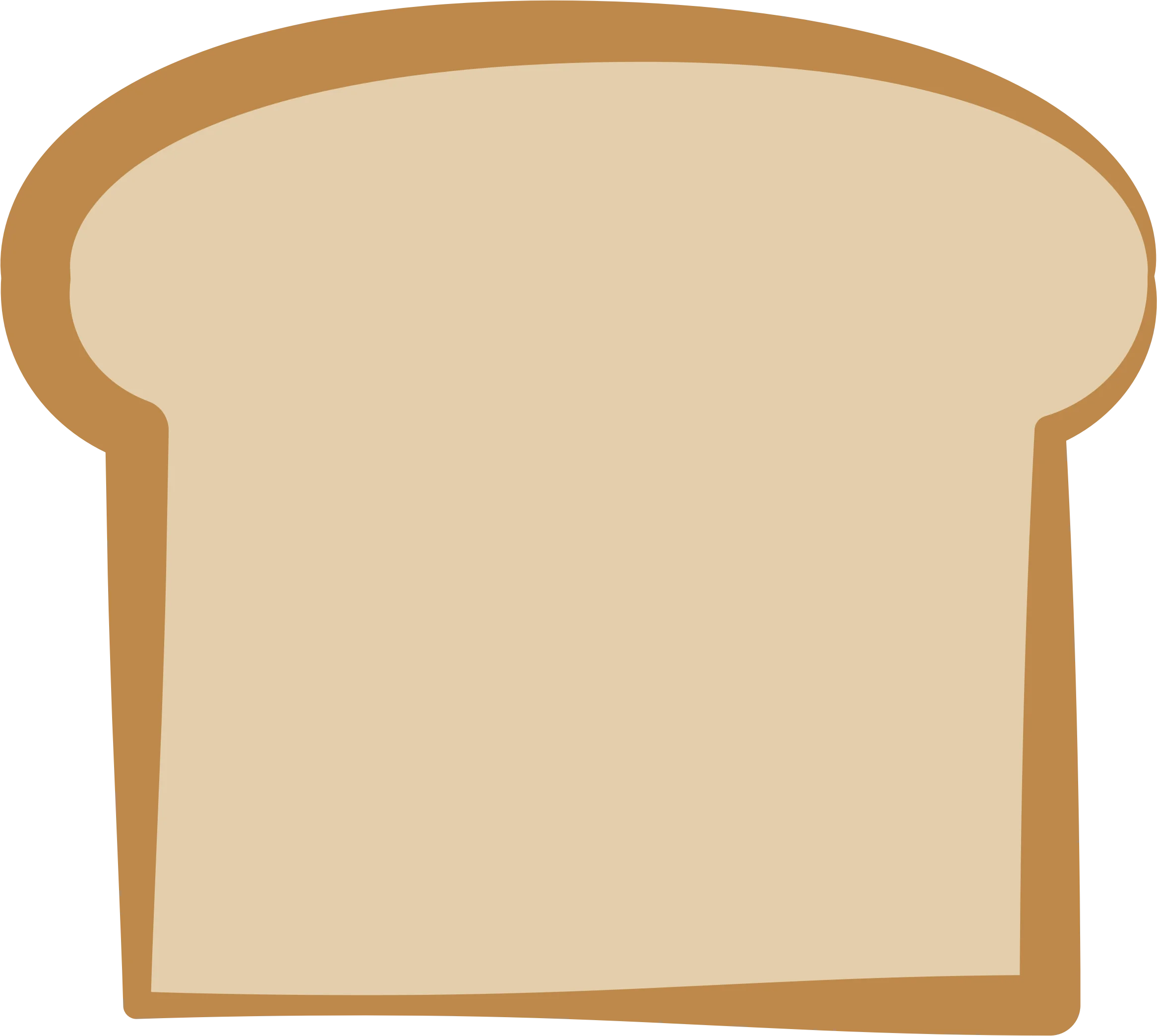 Simple Golden Brown Slice of Bread Clipart Illustration for Breakfast Design