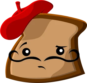 Sophisticated French Toast Clipart Character with Beret and Mustache