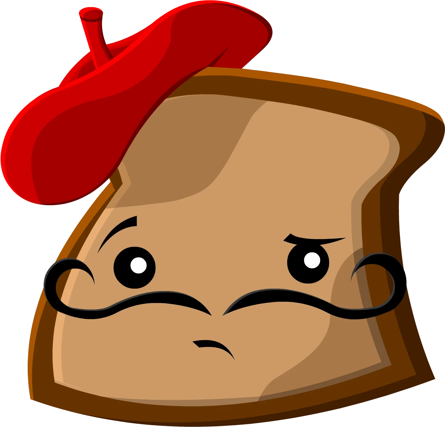 Sophisticated French Toast Clipart Character with Beret and Mustache
