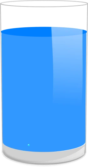 Transparent Cylindrical Glass Vessel with Serene Blue Liquid Clipart Illustration
