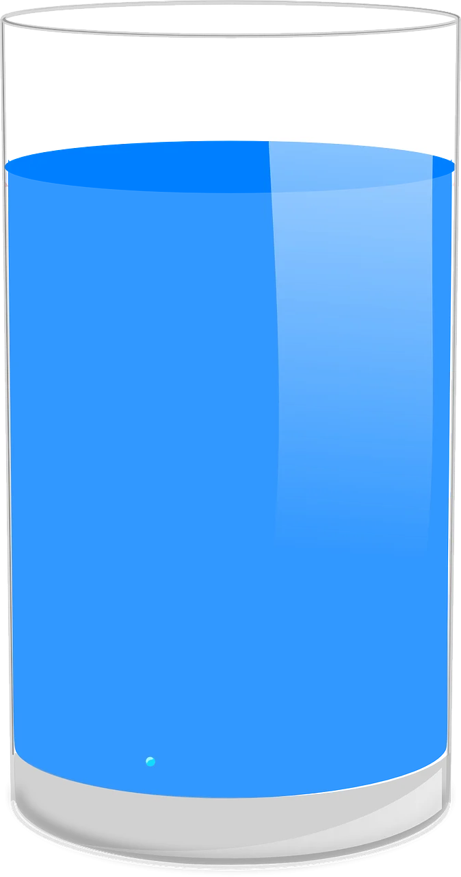 Transparent Cylindrical Glass Vessel with Serene Blue Liquid Clipart Illustration