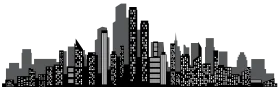 Urban Silhouette: New York City Skyline Minimalist Architectural Clipart Design