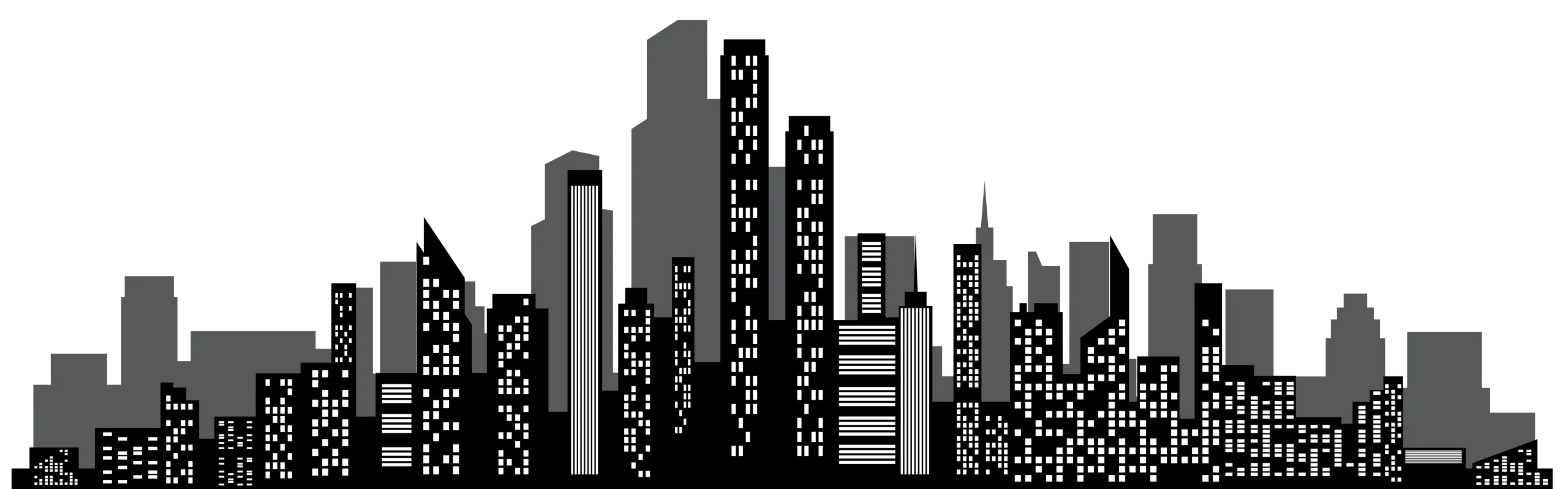 Urban Silhouette: New York City Skyline Minimalist Architectural Clipart Design