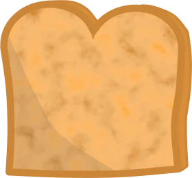 Warm Golden-Brown Buttered Toast Slice Clipart Illustration for Breakfast Design