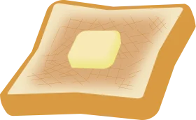 Warm Golden-Edged Toast Slice with Melting Butter Clipart Illustration