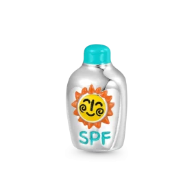 Cheerful Cartoon Sun SPF Sunscreen Bottle Clipart Design for Summer Protection