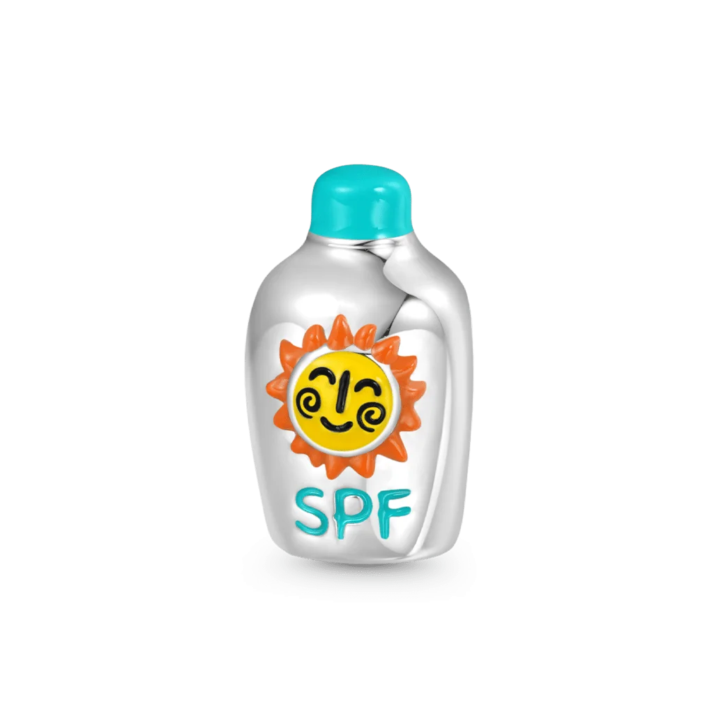 Cheerful Cartoon Sun SPF Sunscreen Bottle Clipart Design for Summer Protection