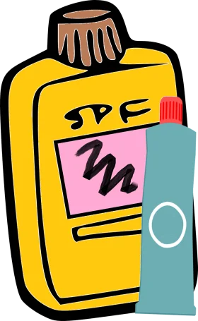 Cheerful Sunscreen Protection Bottle Cartoon Clipart Illustration