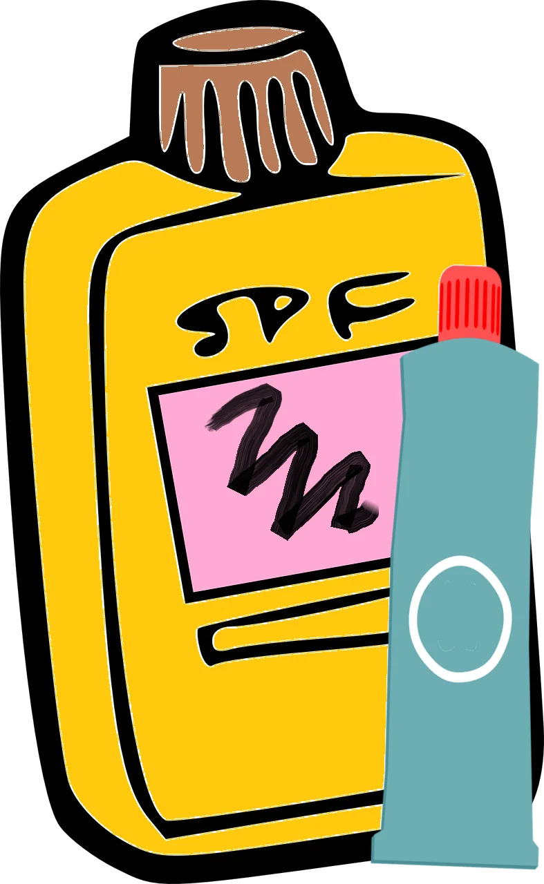 Cheerful Sunscreen Protection Bottle Cartoon Clipart Illustration