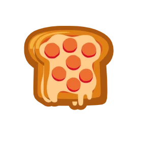 Cheesy Pepperoni Pizza Toast Clipart - Delicious Breakfast Graphic Design
