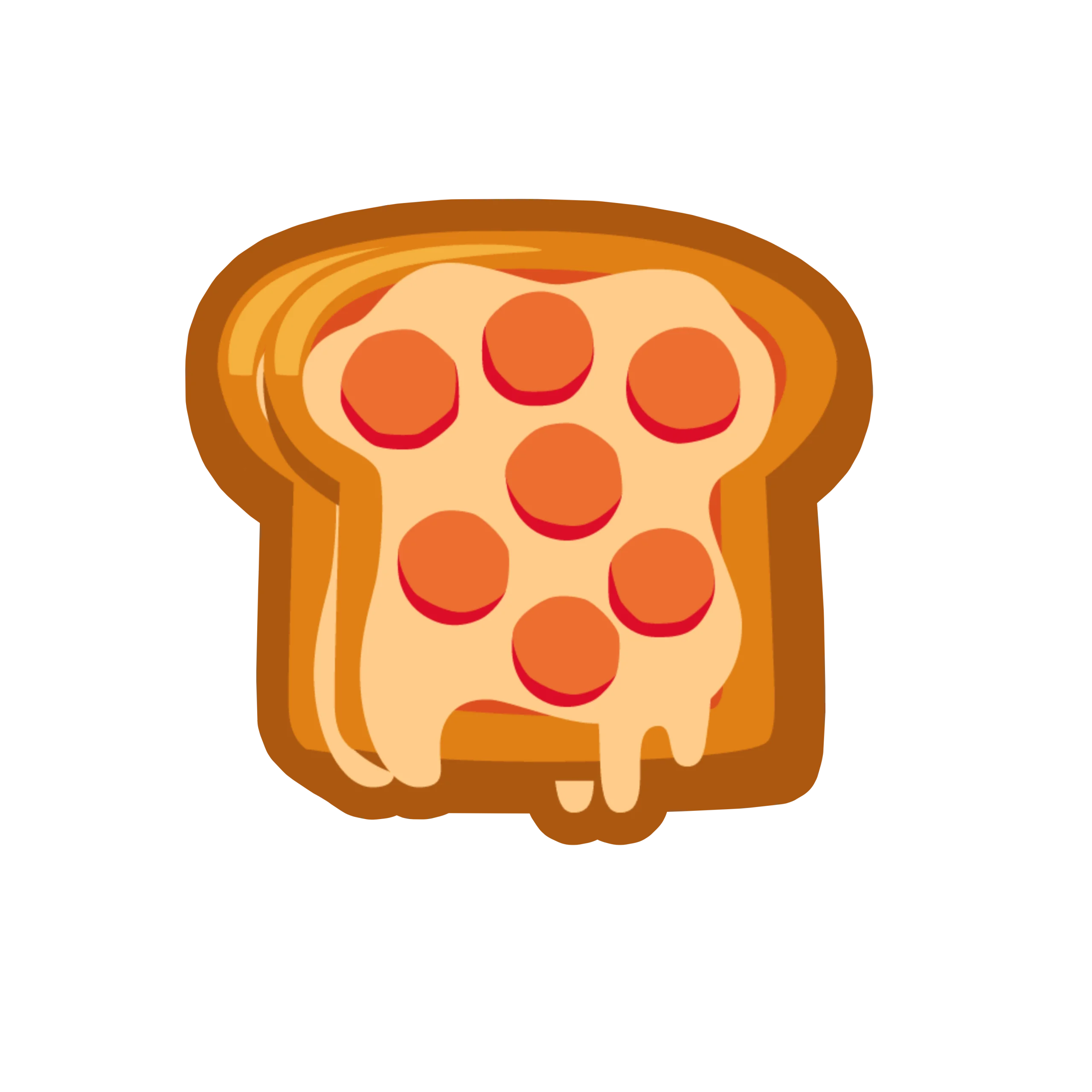 Cheesy Pepperoni Pizza Toast Clipart - Delicious Breakfast Graphic Design