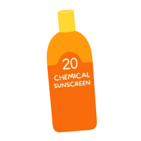 Chemical Sunscreen Protection Bottle Cartoon Clipart Design
