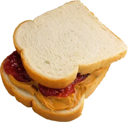 Classic Peanut Butter and Jelly Sandwich Clipart with White Bread Slices