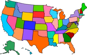 Colorful United States Map Clipart: A Kaleidoscopic Geographic Representation