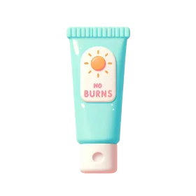 Cute and Cheerful Sunscreen Protection Clipart with Adorable Sun Character