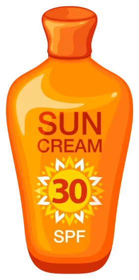 Glossy Orange SPF 30 Sun Cream Protective Sunscreen Clipart Illustration