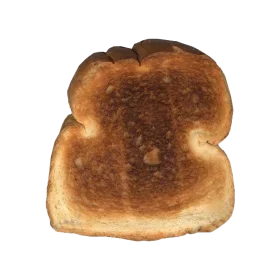 Golden-Browned Crispy Slice of Toasted Bread Clipart with Textured Surface