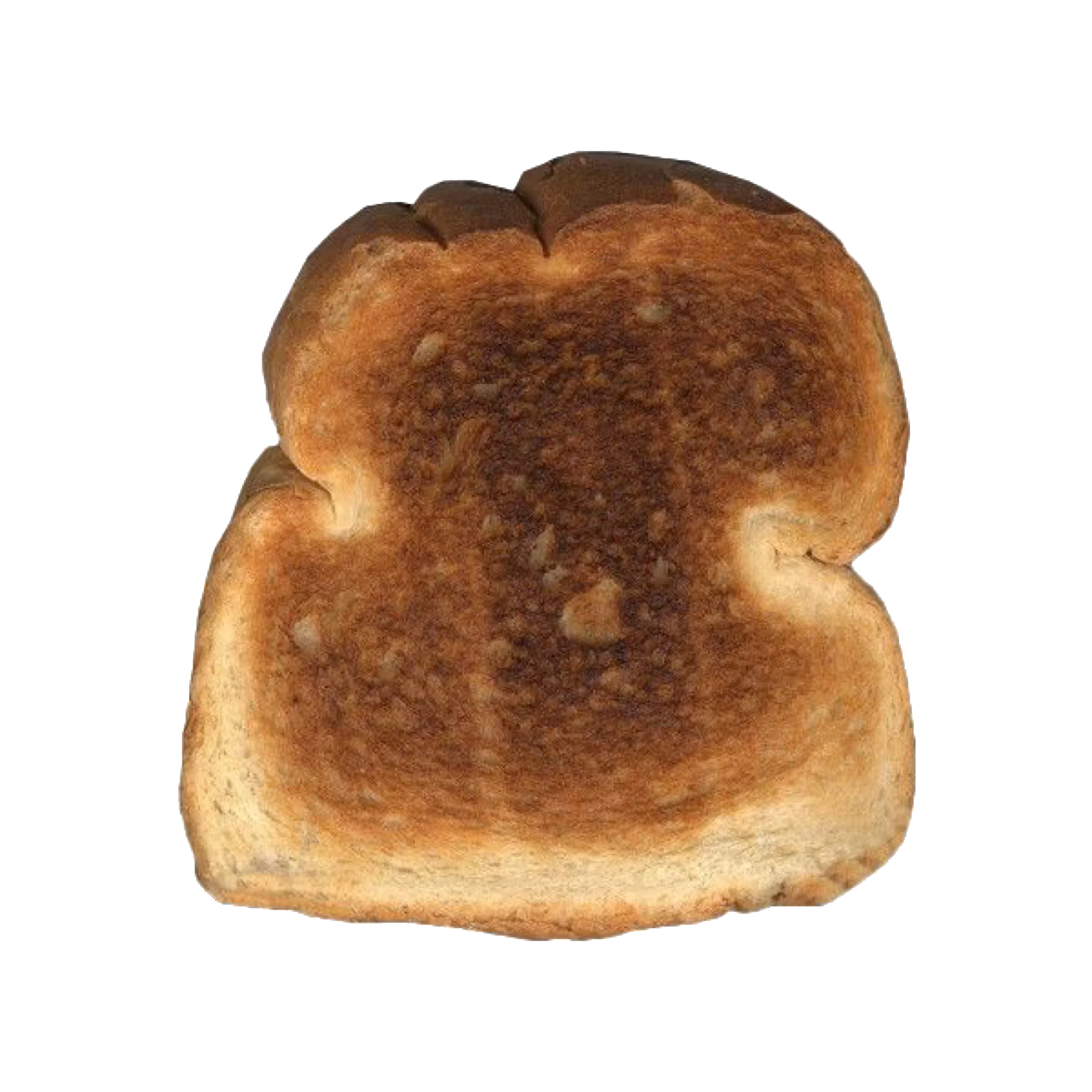 Golden-Browned Crispy Slice of Toasted Bread Clipart with Textured Surface