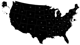 Minimalist Black Silhouette United States Map Clipart Design for Graphic Projects