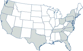 Minimalist United States Geographical Outline Clipart Map in Soft Grayscale Palette