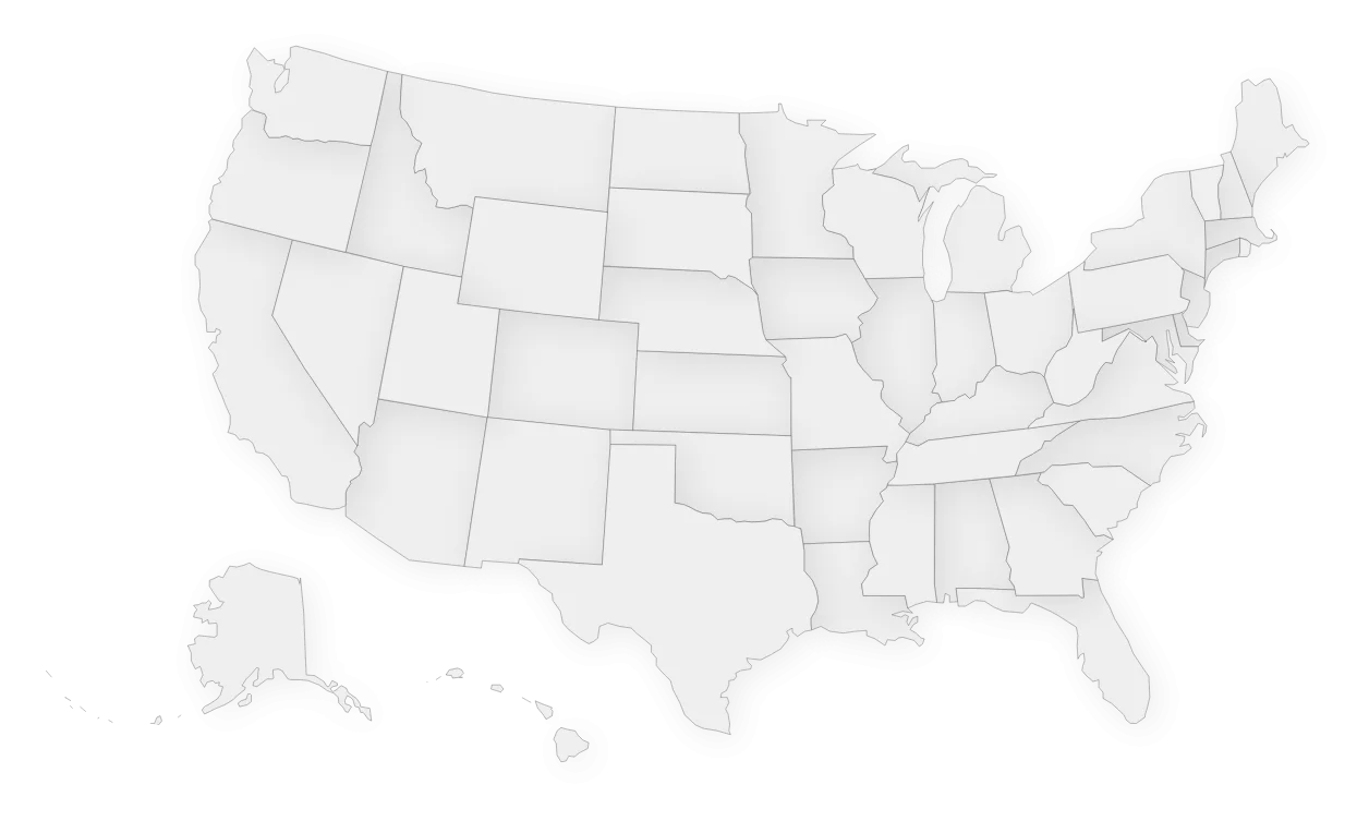 Minimalist United States Outline Clipart - Soft Gray Cartographic Representation