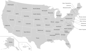 Monochromatic United States Geographic Map Clipart with State Boundaries