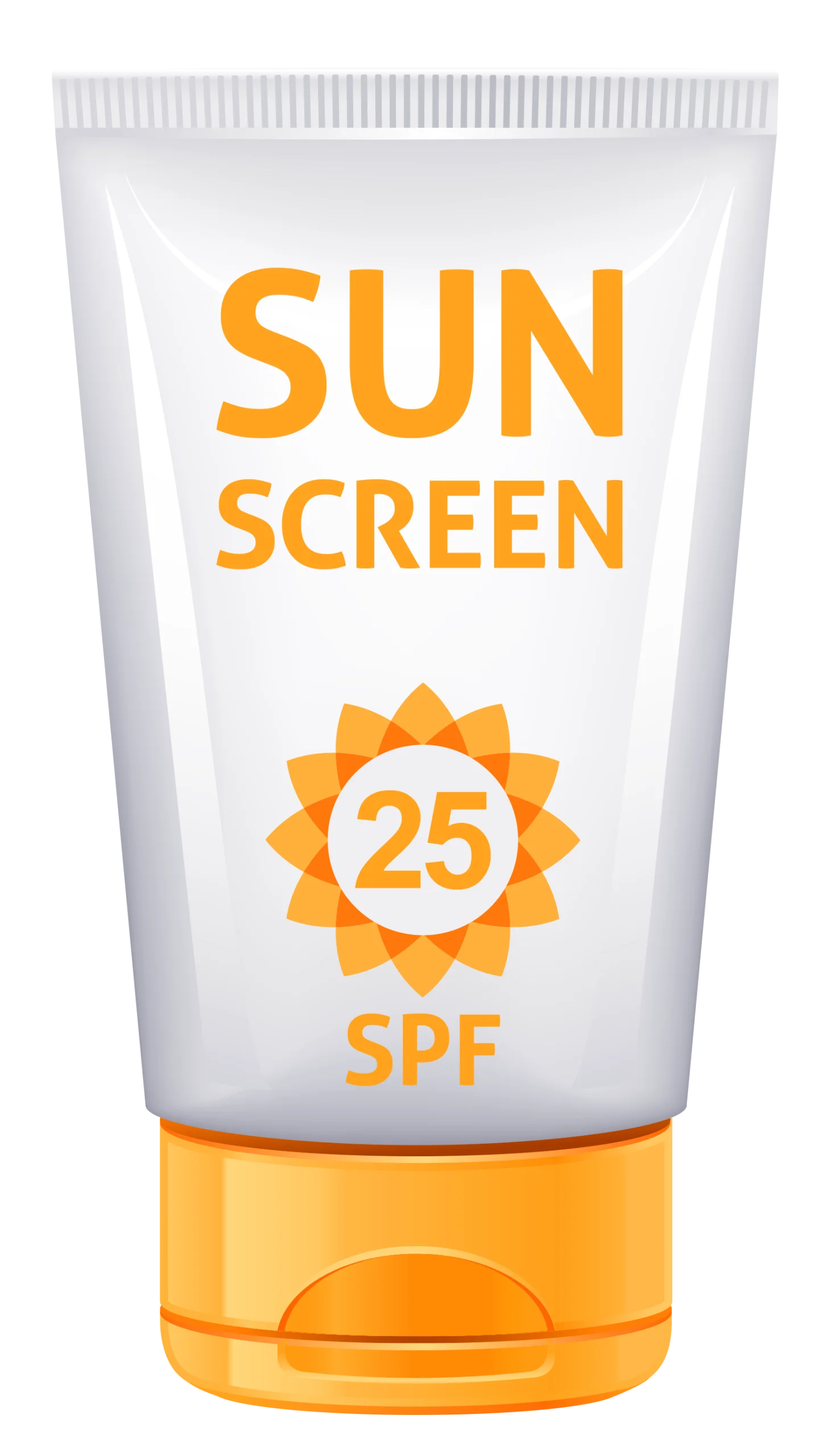 Protective Sunscreen SPF 25 Illustrated Clipart with Sun Icon Design