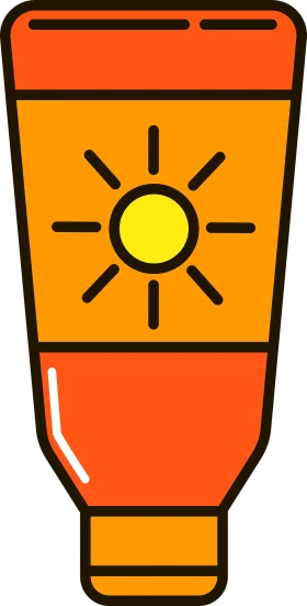 Protective Sunshine Shield Sunscreen Clipart with Radiant Sun Design