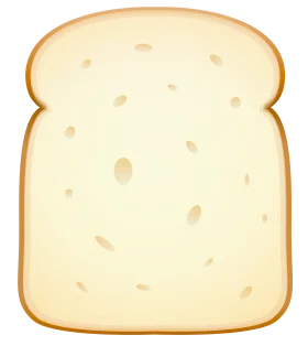 Simple Golden-Edged Plain Slice of Bread Clipart Illustration