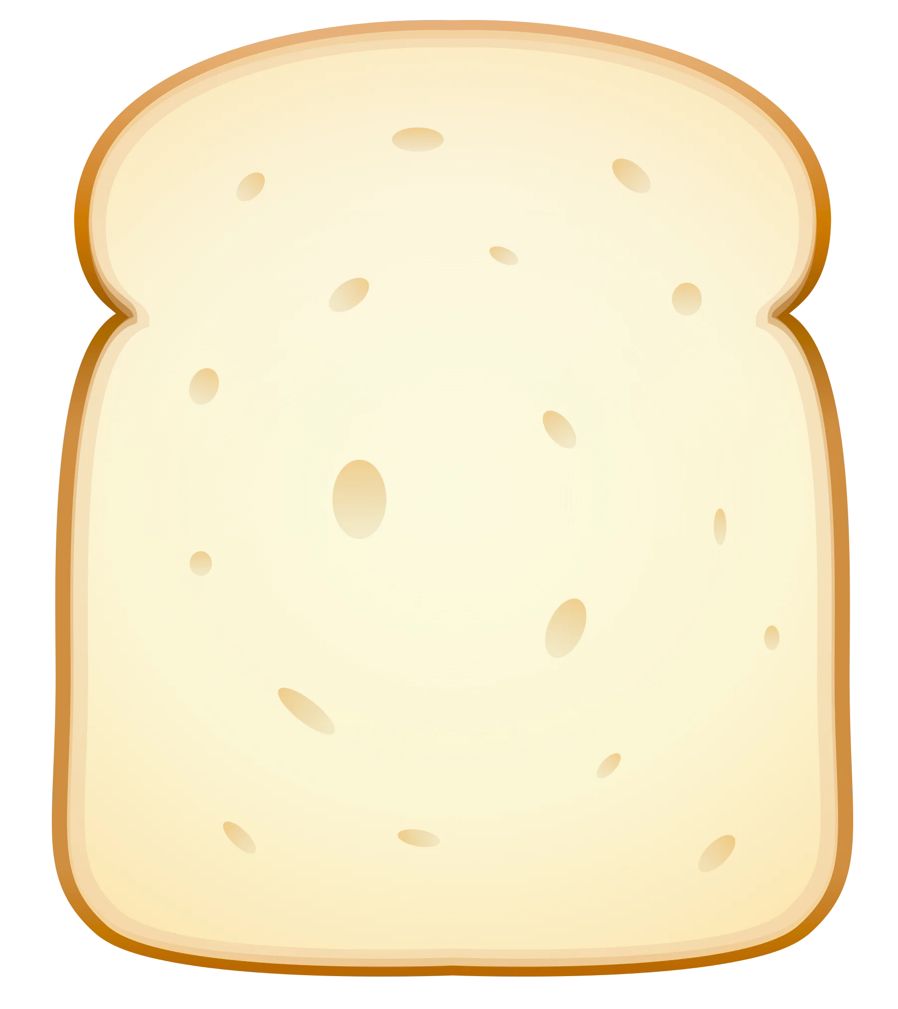 Simple Golden-Edged Plain Slice of Bread Clipart Illustration