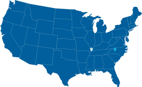 Simplified United States National Map Blue Toned Clipart Illustration