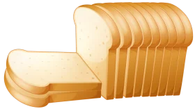 Soft Golden Sliced White Bread Clipart - Fresh Bakery Illustration