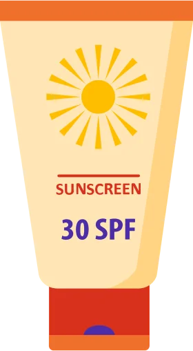 Sunny Day Shield: Protective 30 SPF Sunscreen Lotion Clipart Design