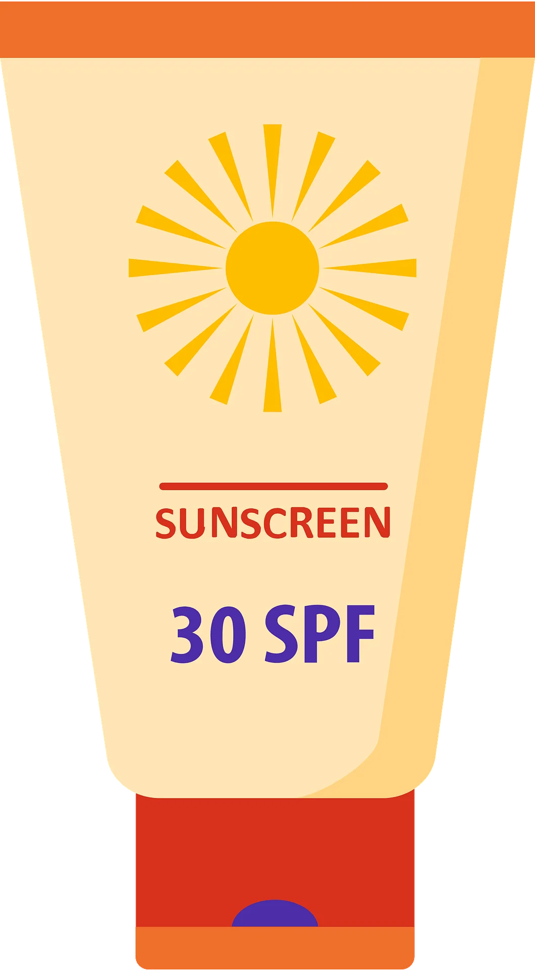 Sunny Day Shield: Protective 30 SPF Sunscreen Lotion Clipart Design