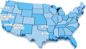 United States Geographic Blue Tonal Silhouette Clipart Map Design