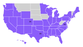 United States Geographic Representation Clipart with Lavender Color Palette