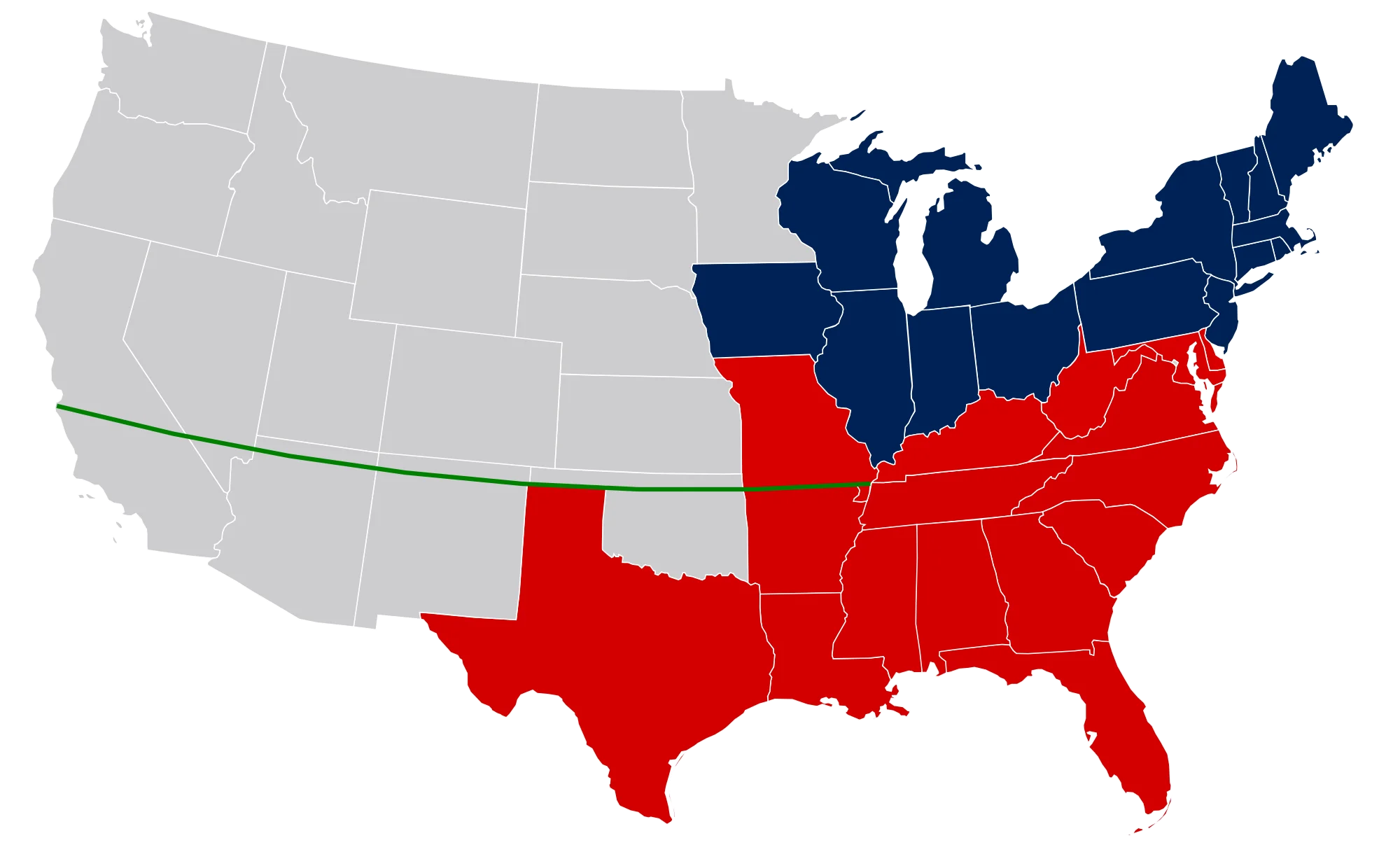 United States Political Divide Geographical Representation Clipart Map Illustration