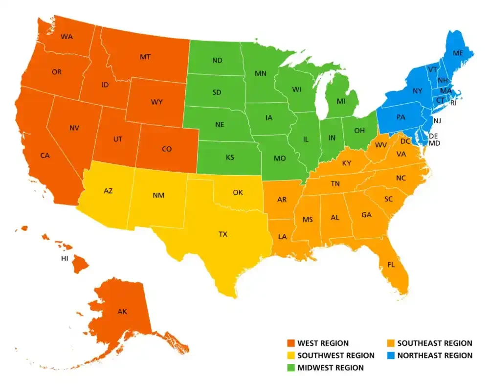 United States Regional Climate Zones Interactive Clipart Map Visualization