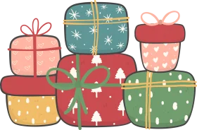 Charming Christmas Gift Boxes Clipart - Festive Holiday Present Collection