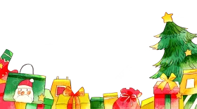 Festive Christmas Gift Wonderland: Colorful Holiday Presents and Tree Clipart Design
